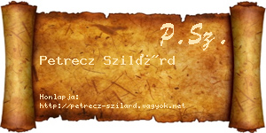 Petrecz Szilárd névjegykártya