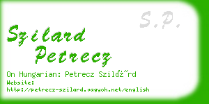 szilard petrecz business card